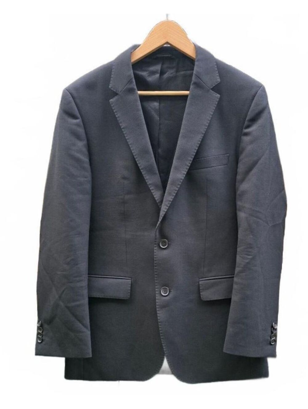 BOSS Hugo Boss Men 38R Black Virgin Wool 2-Button Suit Jacket Blazer Double Vent